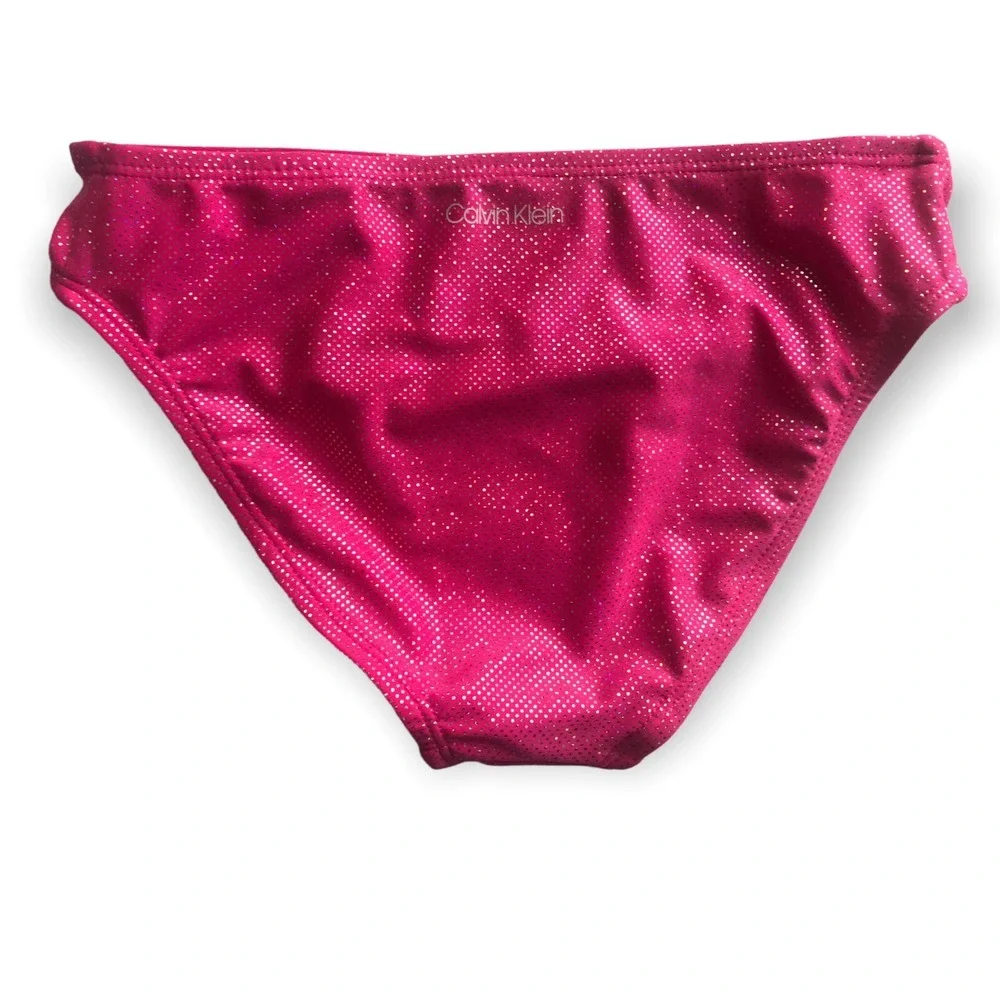 Calvin Klein Girls Pink‎ Glo Shimmer Bikini Set Size M